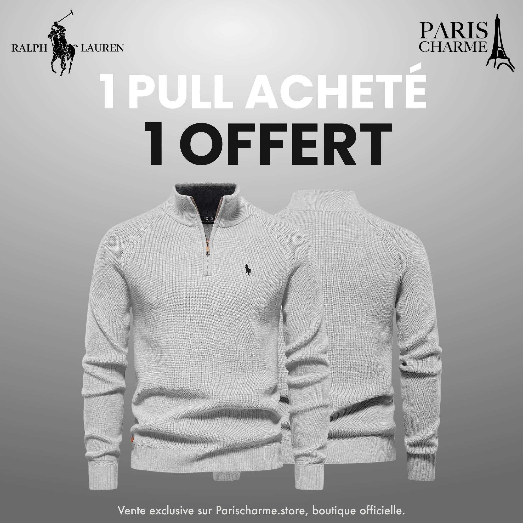 Pull Col Zippé R&L 1+1 (DÉSTOCKAGE)Parischarme