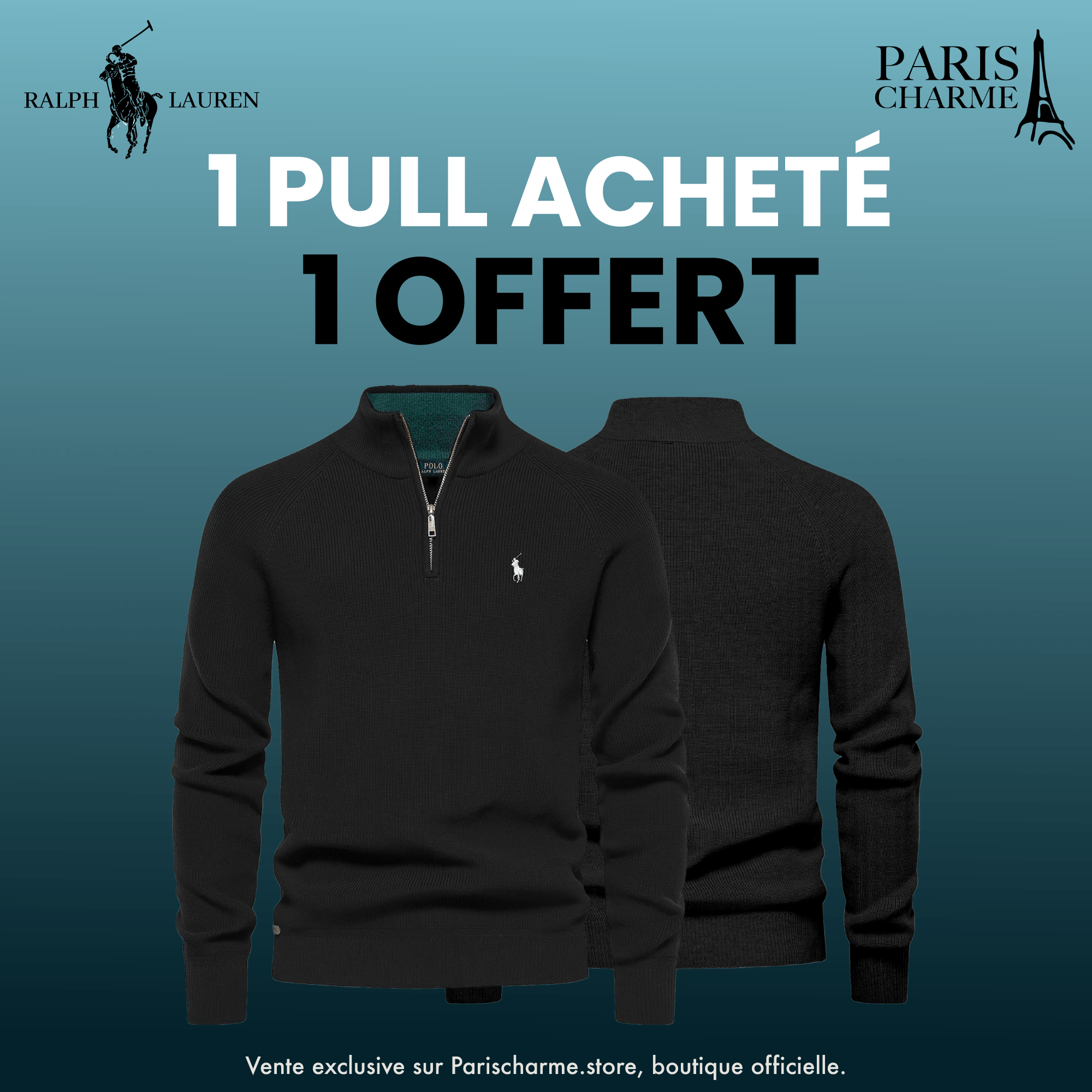 Pull Col Zippé R&L 1+1 (DÉSTOCKAGE)Parischarme